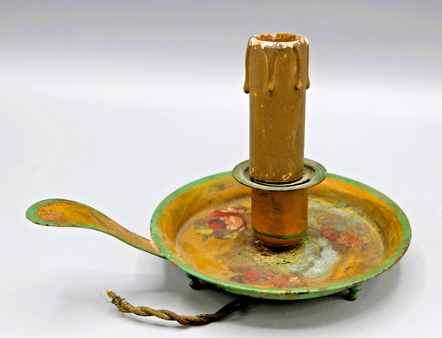Ancienne lampe tole peint - ancienne, en